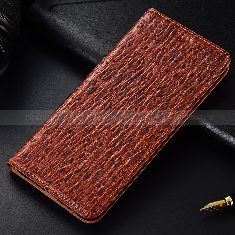 Custodia Portafoglio In Pelle Cover con Supporto H15P per Samsung Galaxy Note 10 Lite Marrone