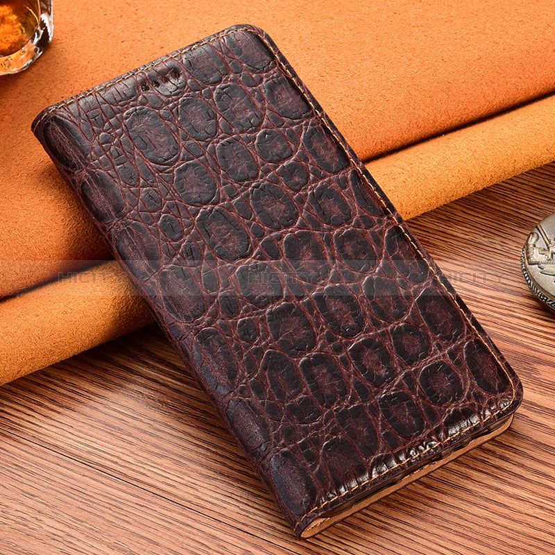 Custodia Portafoglio In Pelle Cover con Supporto H16P per Huawei Mate 60 Pro Marrone