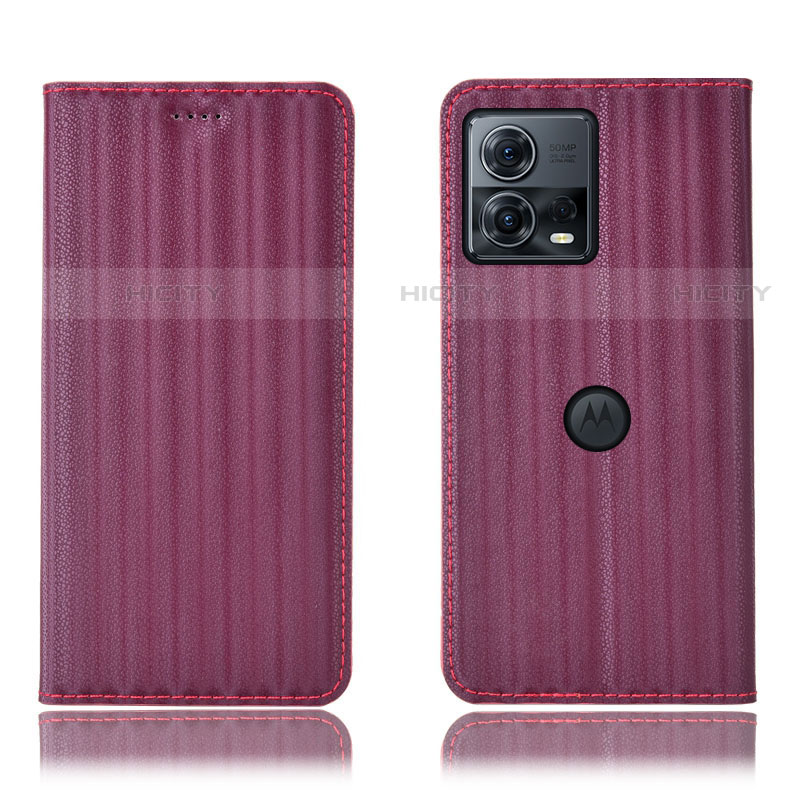 Custodia Portafoglio In Pelle Cover con Supporto H16P per Motorola Moto Edge 30 Fusion 5G Viola