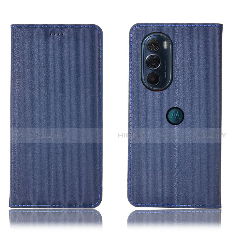 Custodia Portafoglio In Pelle Cover con Supporto H16P per Motorola Moto Edge 30 Pro 5G Blu