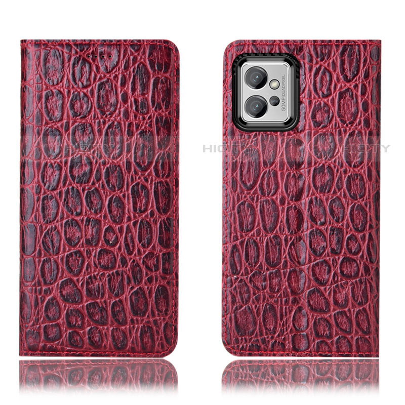 Custodia Portafoglio In Pelle Cover con Supporto H16P per Motorola Moto G32 Rosso