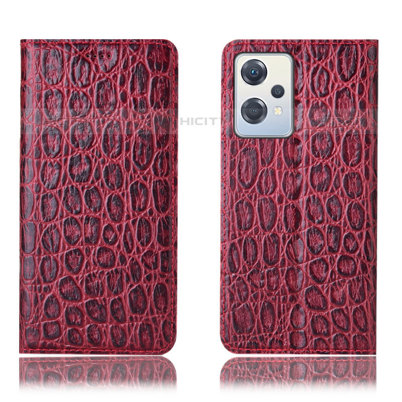 Custodia Portafoglio In Pelle Cover con Supporto H16P per OnePlus Nord CE 2 Lite 5G Rosso