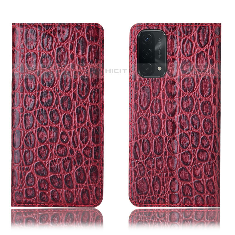 Custodia Portafoglio In Pelle Cover con Supporto H16P per OnePlus Nord N200 5G Rosso