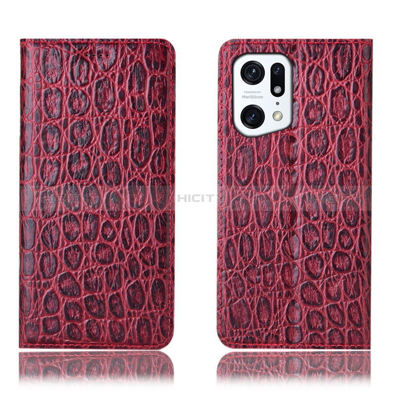 Custodia Portafoglio In Pelle Cover con Supporto H16P per Oppo Find X5 5G