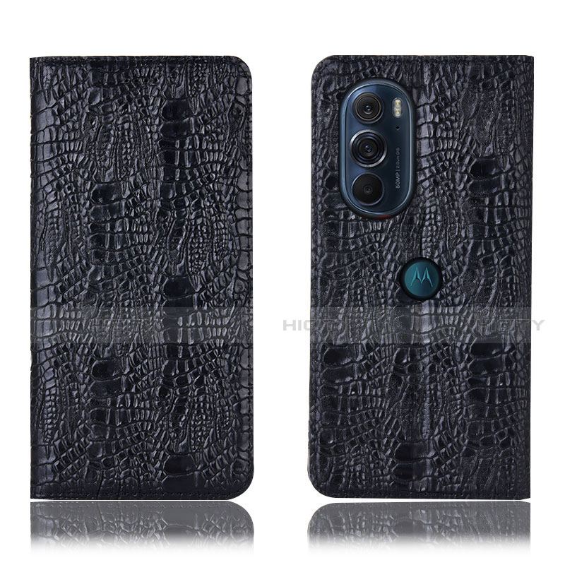 Custodia Portafoglio In Pelle Cover con Supporto H17P per Motorola Moto Edge 30 Pro 5G Nero