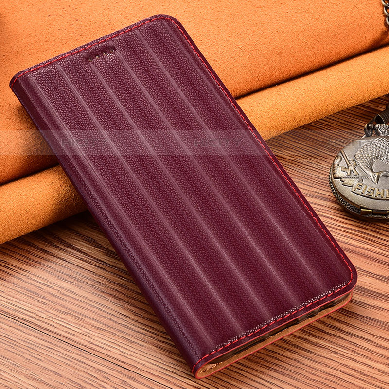 Custodia Portafoglio In Pelle Cover con Supporto H18P per Motorola Moto Edge 20 Pro 5G Rosso