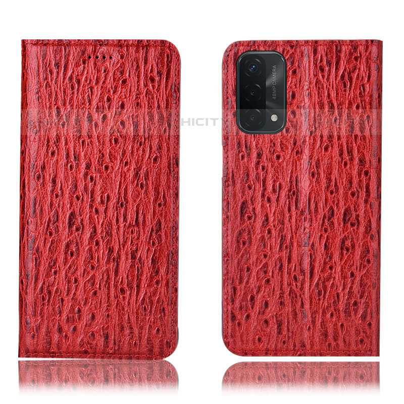 Custodia Portafoglio In Pelle Cover con Supporto H18P per OnePlus Nord N200 5G Rosso