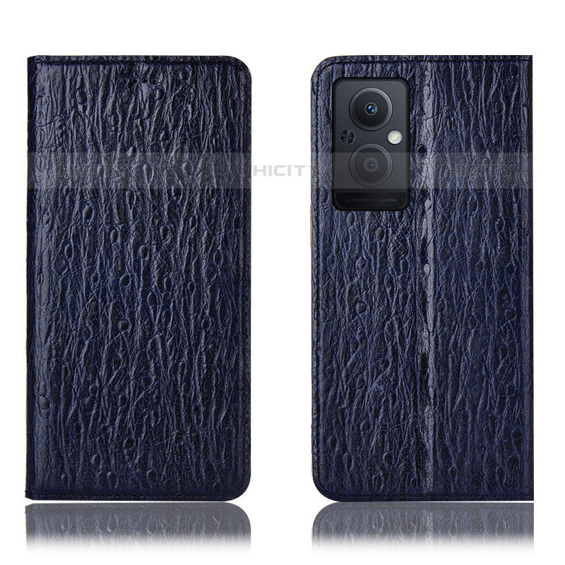 Custodia Portafoglio In Pelle Cover con Supporto H18P per Oppo F21s Pro 5G Blu