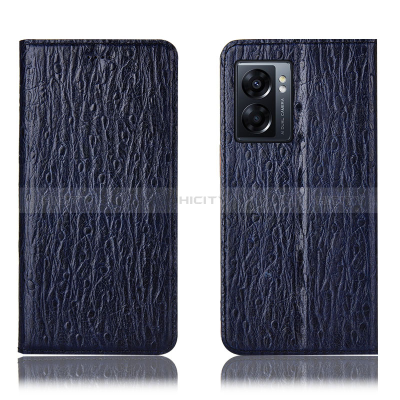 Custodia Portafoglio In Pelle Cover con Supporto H18P per Oppo K10 5G India Blu