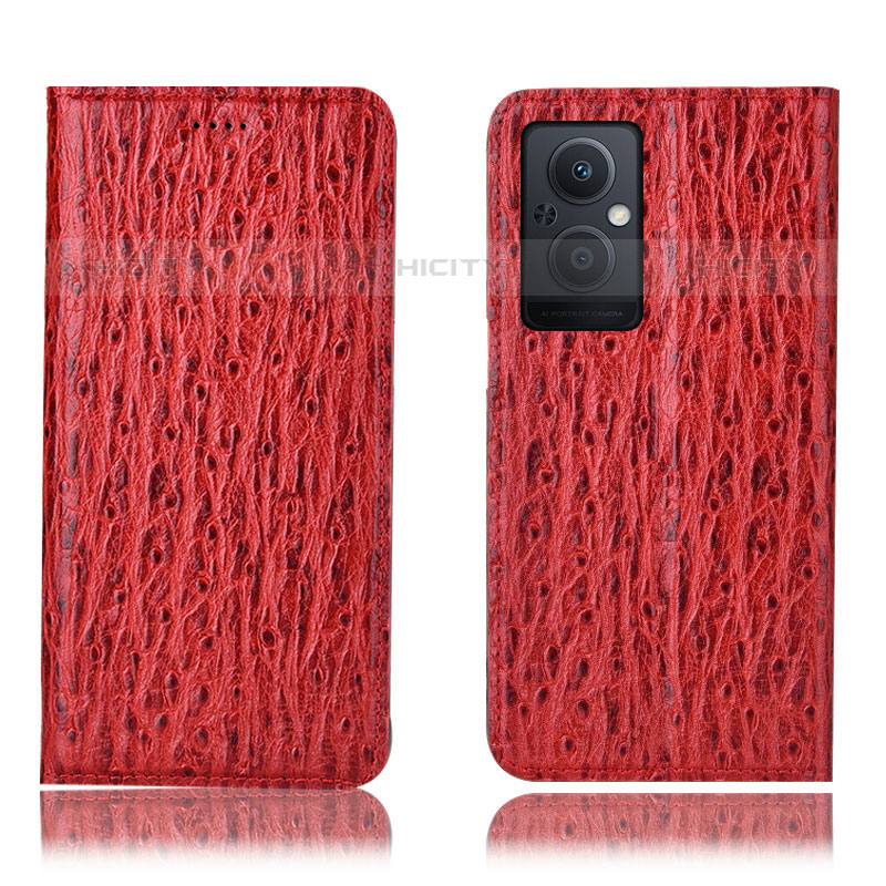 Custodia Portafoglio In Pelle Cover con Supporto H18P per Oppo Reno7 Z 5G Rosso