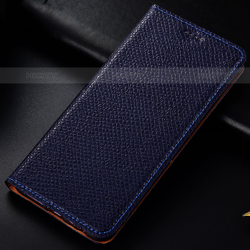 Custodia Portafoglio In Pelle Cover con Supporto H18P per Samsung Galaxy M01s Blu