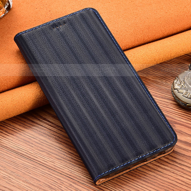 Custodia Portafoglio In Pelle Cover con Supporto H18P per Samsung Galaxy S21 Ultra 5G Blu