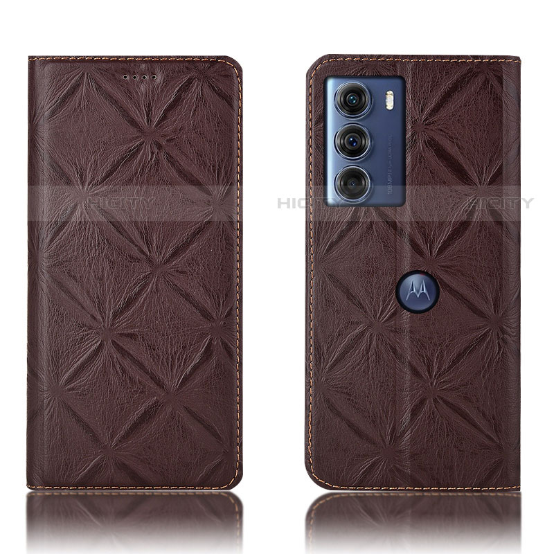 Custodia Portafoglio In Pelle Cover con Supporto H19P per Motorola Moto Edge S30 5G Marrone