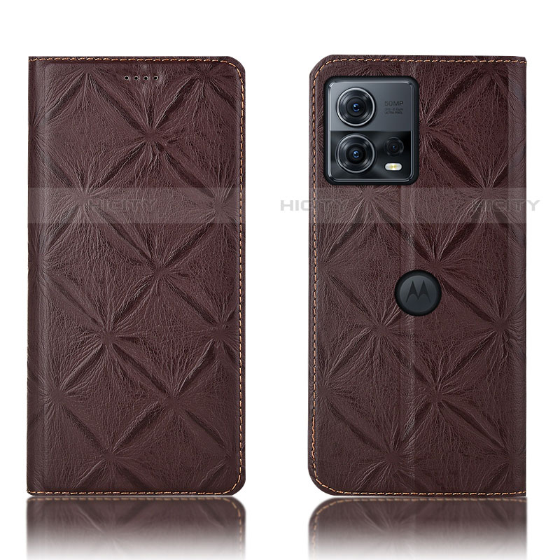 Custodia Portafoglio In Pelle Cover con Supporto H19P per Motorola Moto Edge S30 Pro 5G Marrone