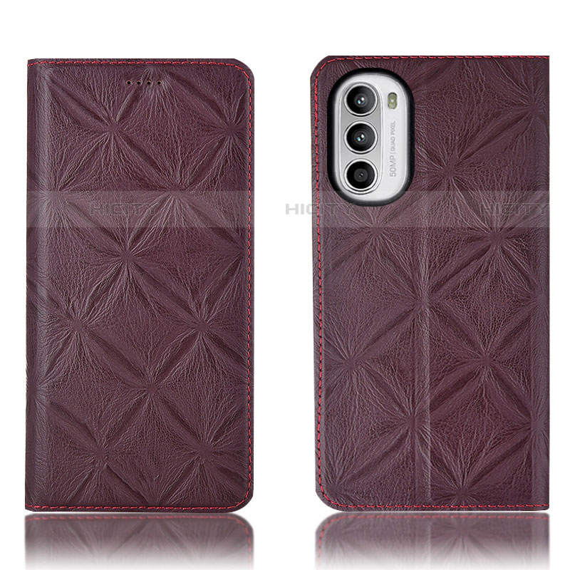 Custodia Portafoglio In Pelle Cover con Supporto H19P per Motorola Moto G71s 5G Rosso Rosa