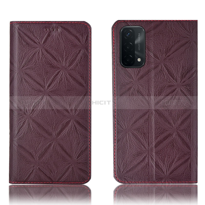 Custodia Portafoglio In Pelle Cover con Supporto H19P per Oppo A54 5G Rosso Rosa