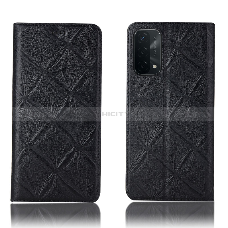 Custodia Portafoglio In Pelle Cover con Supporto H19P per Oppo A74 5G Nero