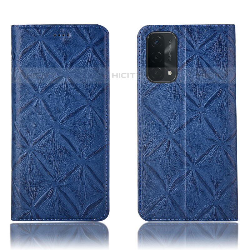 Custodia Portafoglio In Pelle Cover con Supporto H19P per Oppo A93 5G Blu