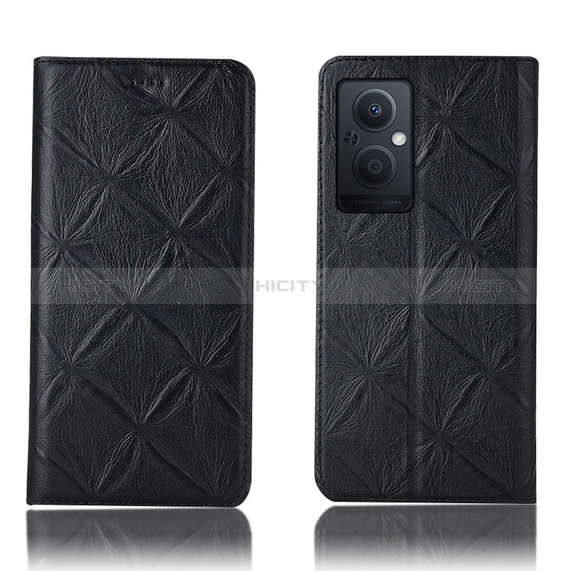 Custodia Portafoglio In Pelle Cover con Supporto H19P per Oppo A96 5G Nero