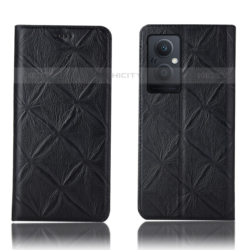 Custodia Portafoglio In Pelle Cover con Supporto H19P per Oppo F21 Pro 5G Nero