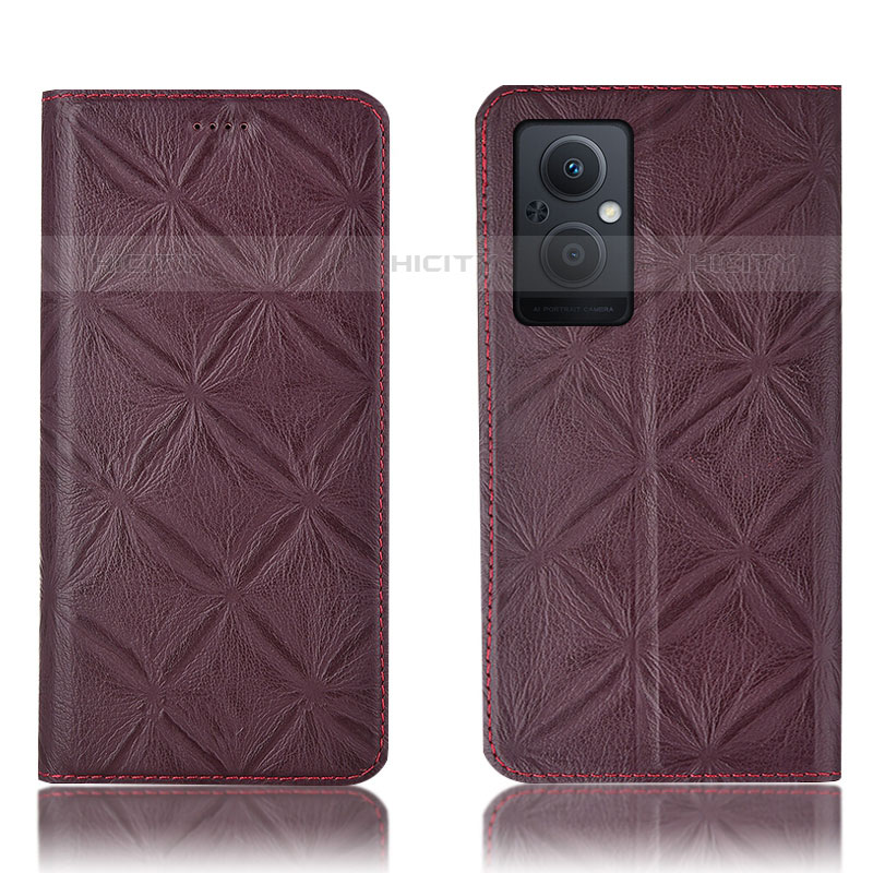 Custodia Portafoglio In Pelle Cover con Supporto H19P per Oppo F21 Pro 5G Rosso Rosa