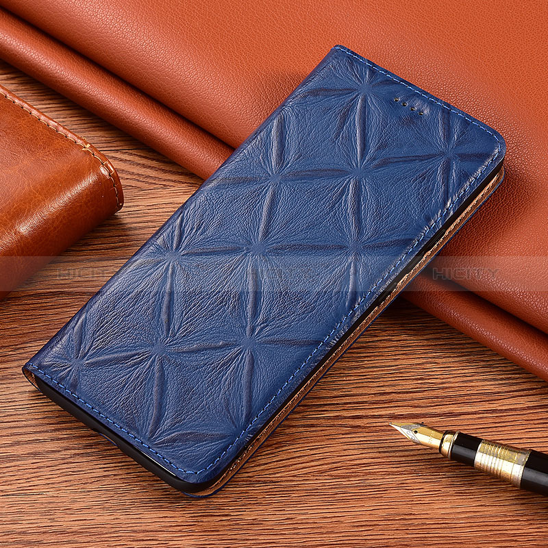 Custodia Portafoglio In Pelle Cover con Supporto H19P per Samsung Galaxy M12 Blu
