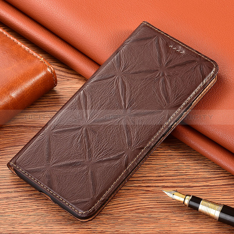 Custodia Portafoglio In Pelle Cover con Supporto H19P per Sony Xperia Ace II Marrone