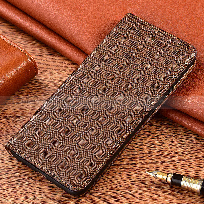 Custodia Portafoglio In Pelle Cover con Supporto H20P per Asus ZenFone 8 Mini Marrone