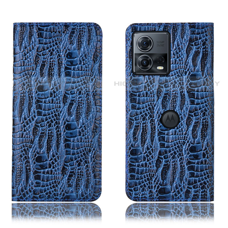 Custodia Portafoglio In Pelle Cover con Supporto H20P per Motorola Moto S30 Pro 5G Blu