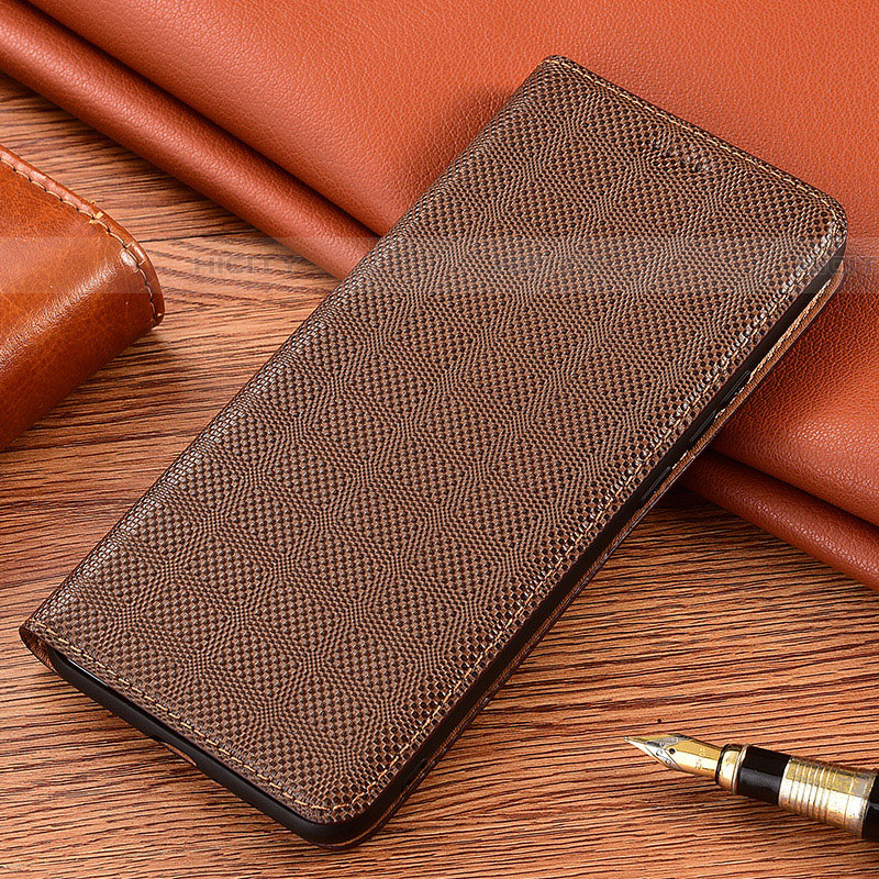 Custodia Portafoglio In Pelle Cover con Supporto H20P per Samsung Galaxy F23 5G Marrone