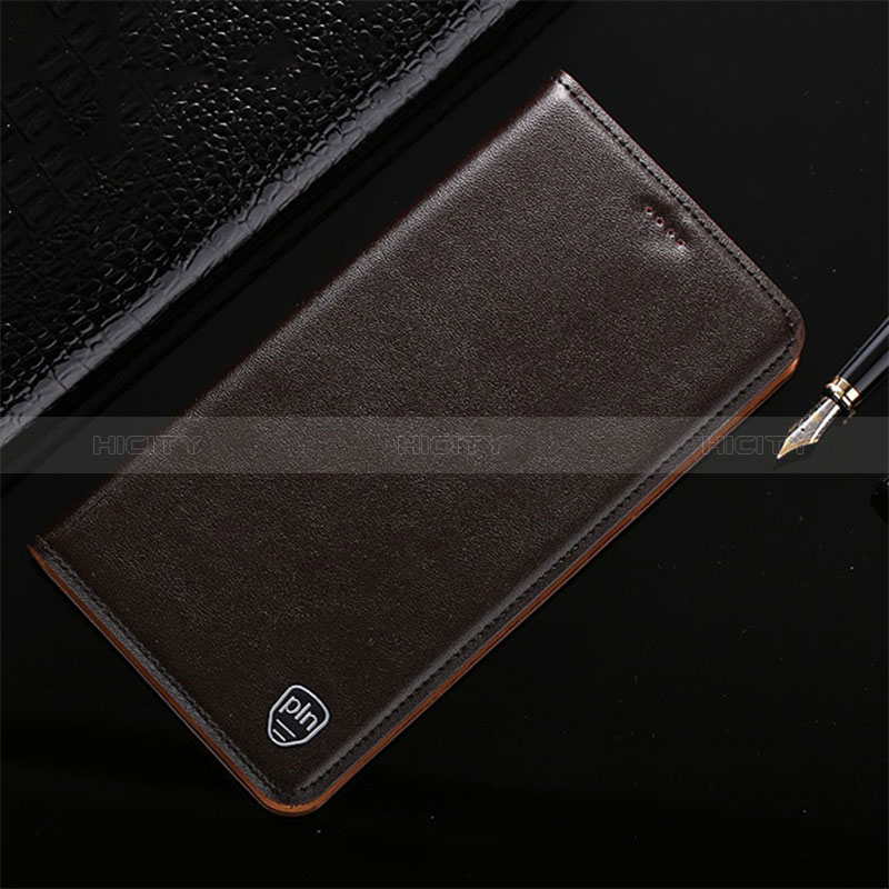 Custodia Portafoglio In Pelle Cover con Supporto H21P per Asus ZenFone 8 Flip ZS672KS Marrone