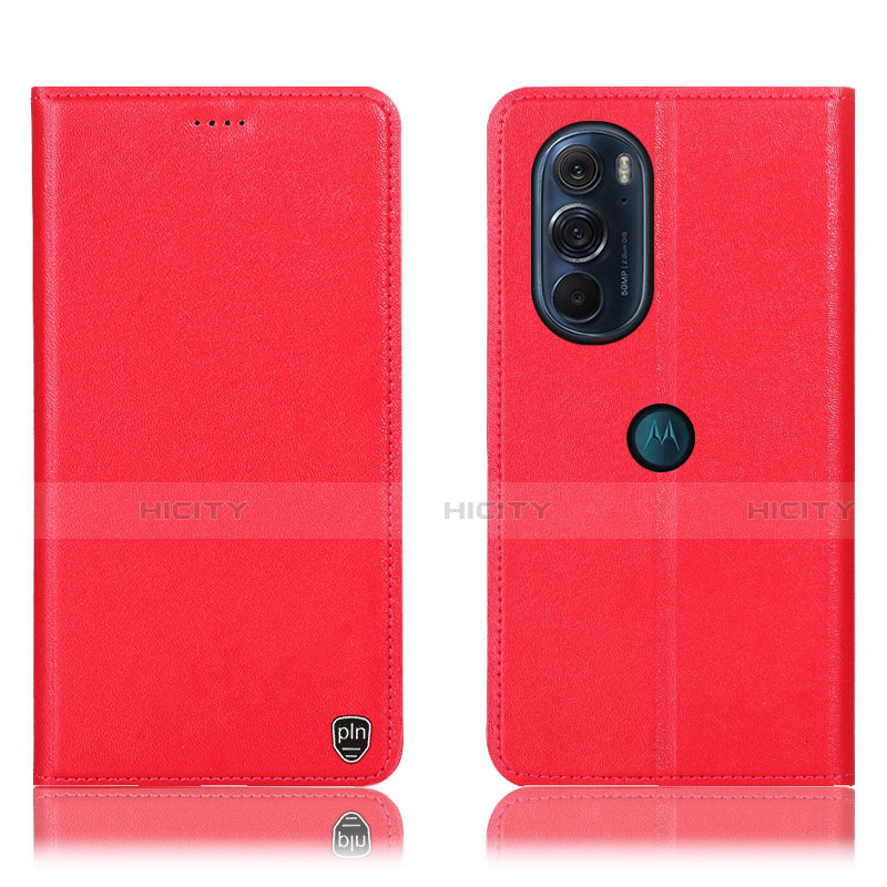 Custodia Portafoglio In Pelle Cover con Supporto H21P per Motorola Moto Edge 30 Pro 5G Rosso