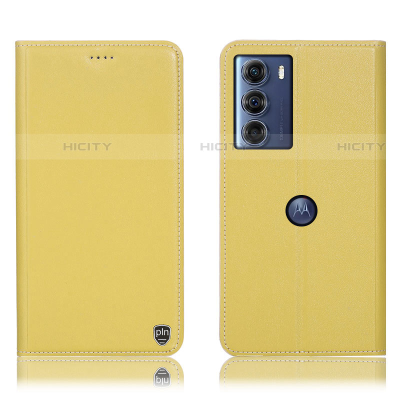 Custodia Portafoglio In Pelle Cover con Supporto H21P per Motorola Moto Edge S30 5G Giallo