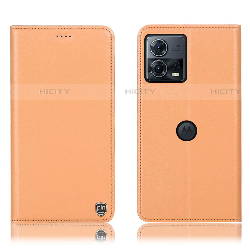 Custodia Portafoglio In Pelle Cover con Supporto H21P per Motorola Moto S30 Pro 5G Arancione