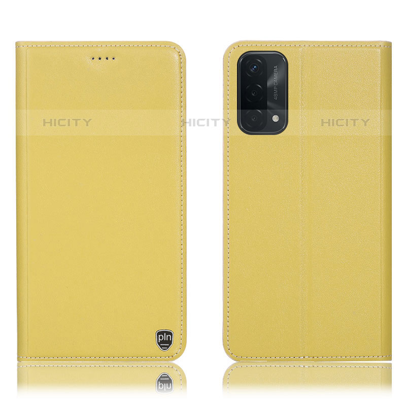 Custodia Portafoglio In Pelle Cover con Supporto H21P per OnePlus Nord N200 5G Giallo