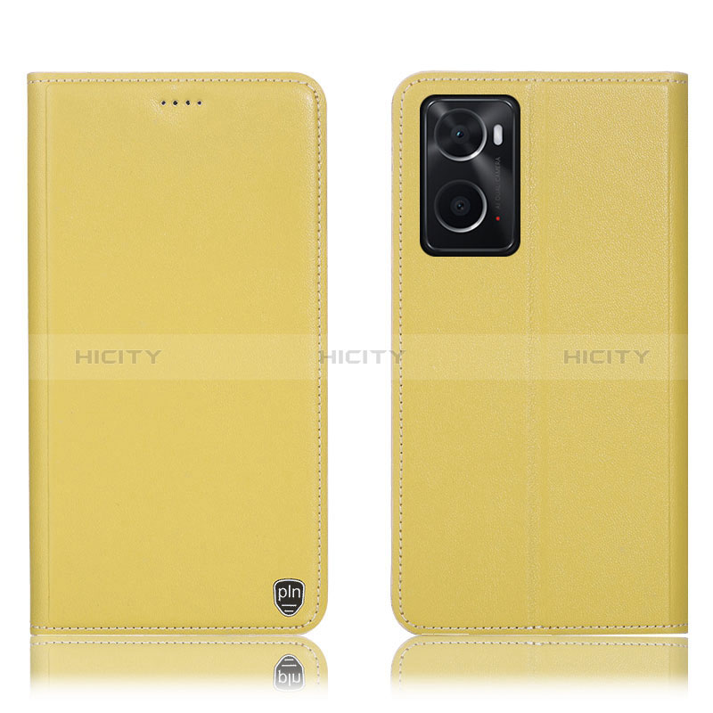 Custodia Portafoglio In Pelle Cover con Supporto H21P per Oppo A36 Giallo