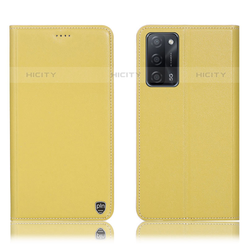 Custodia Portafoglio In Pelle Cover con Supporto H21P per Oppo A53s 5G Giallo