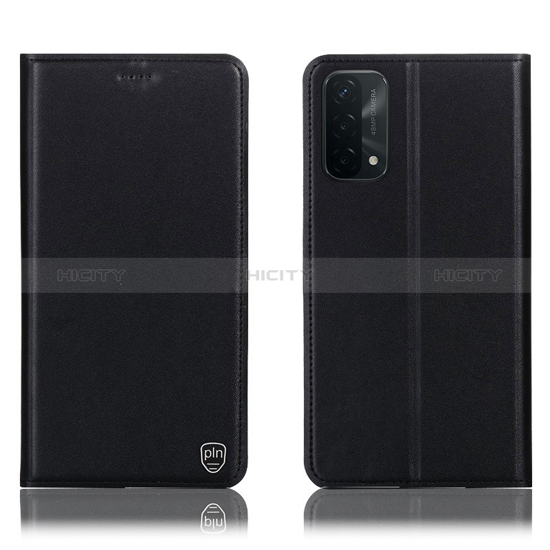 Custodia Portafoglio In Pelle Cover con Supporto H21P per Oppo A54 5G Nero