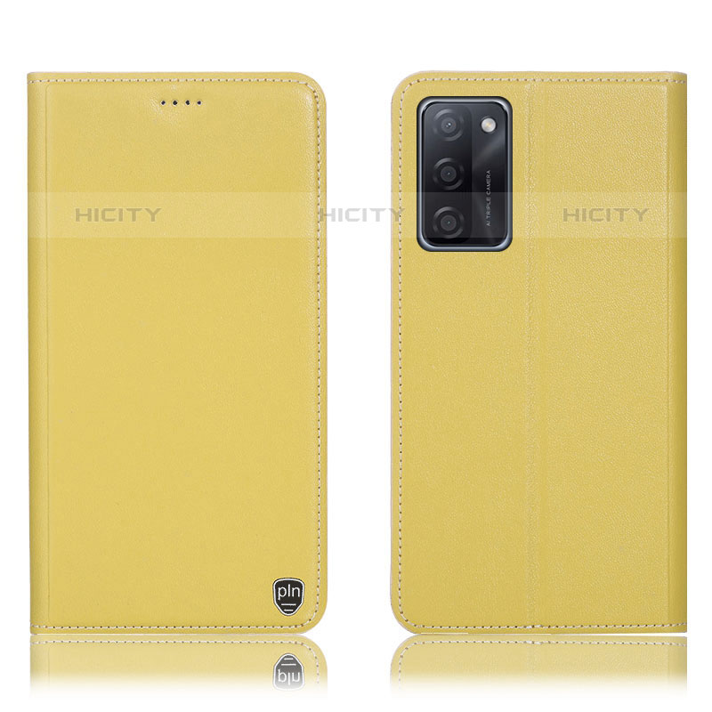 Custodia Portafoglio In Pelle Cover con Supporto H21P per Oppo A55S 5G Giallo