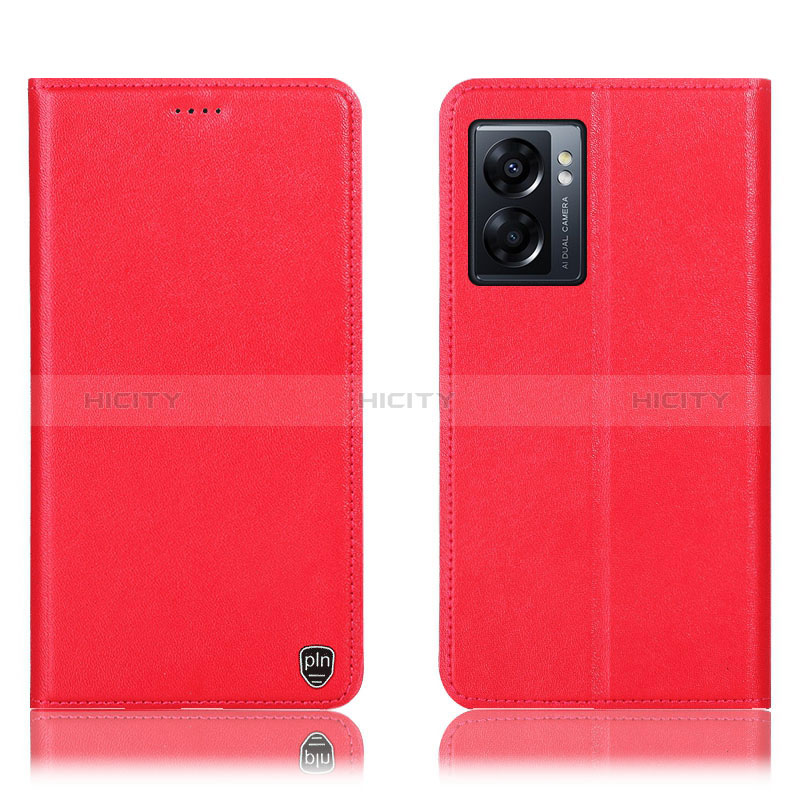 Custodia Portafoglio In Pelle Cover con Supporto H21P per Oppo A77 5G Rosso