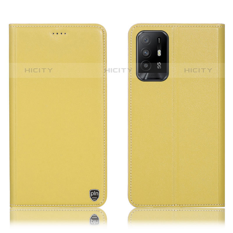 Custodia Portafoglio In Pelle Cover con Supporto H21P per Oppo A94 5G Giallo