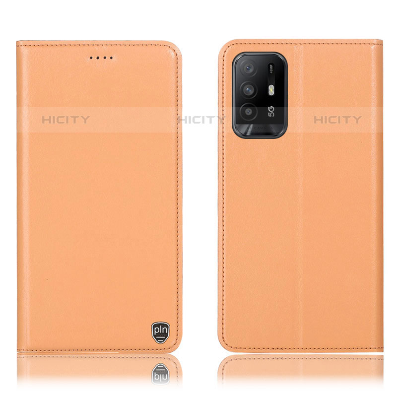 Custodia Portafoglio In Pelle Cover con Supporto H21P per Oppo A95 5G Arancione