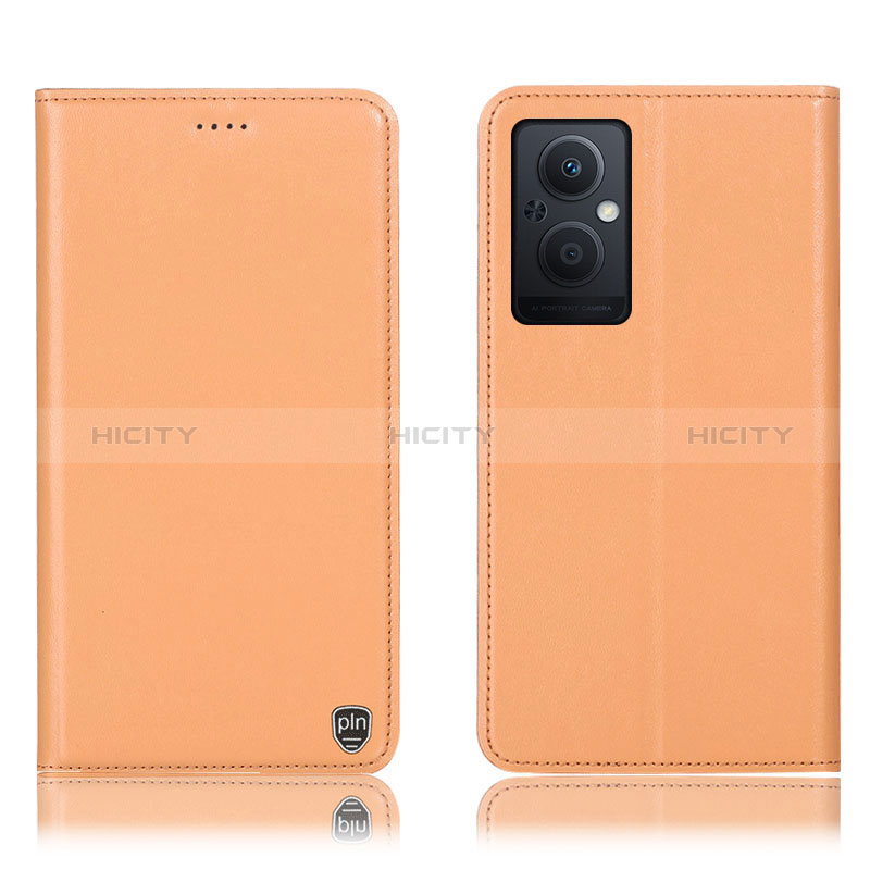 Custodia Portafoglio In Pelle Cover con Supporto H21P per Oppo A96 5G Arancione