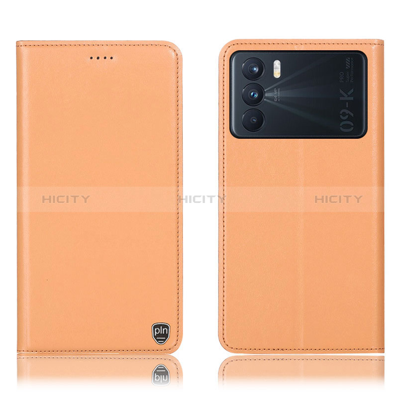 Custodia Portafoglio In Pelle Cover con Supporto H21P per Oppo K9 Pro 5G Arancione