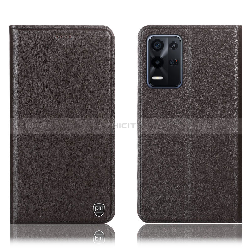 Custodia Portafoglio In Pelle Cover con Supporto H21P per Oppo K9X 5G Marrone