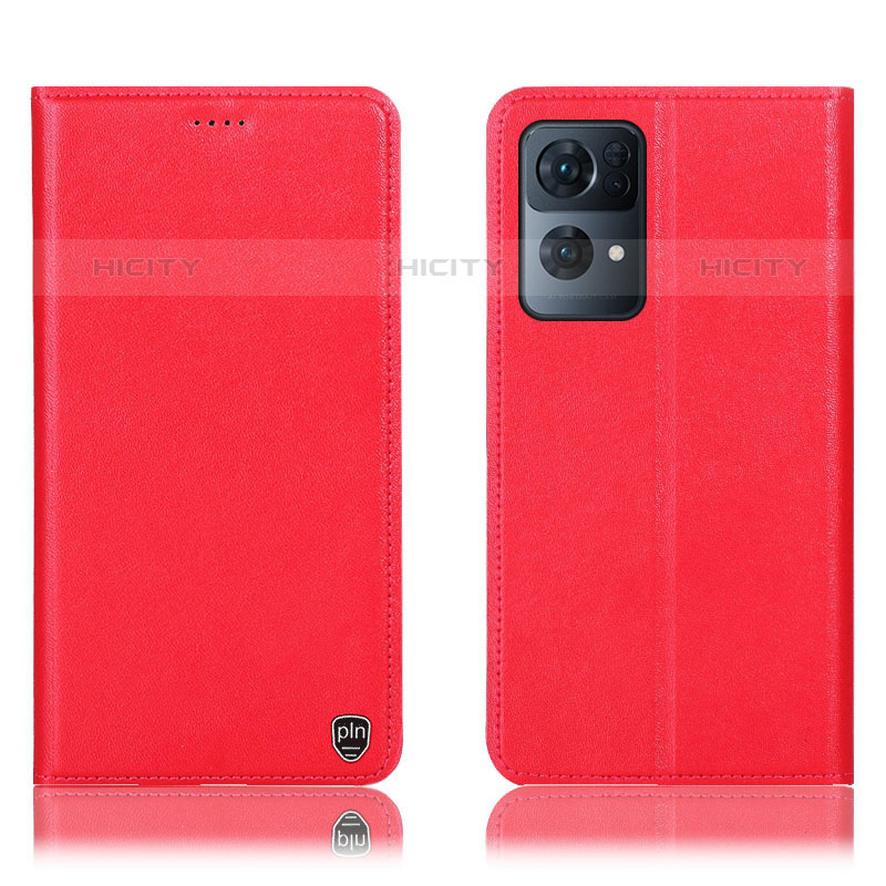 Custodia Portafoglio In Pelle Cover con Supporto H21P per Oppo Reno7 Pro 5G Rosso