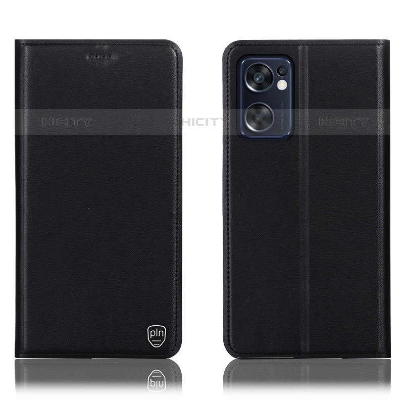 Custodia Portafoglio In Pelle Cover con Supporto H21P per Oppo Reno7 SE 5G Nero