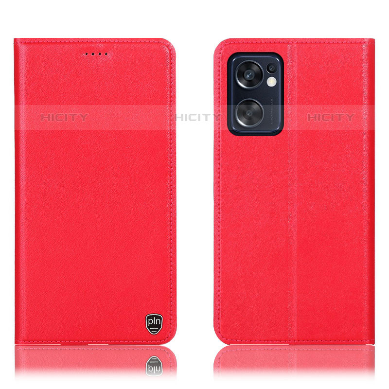 Custodia Portafoglio In Pelle Cover con Supporto H21P per Oppo Reno7 SE 5G Rosso