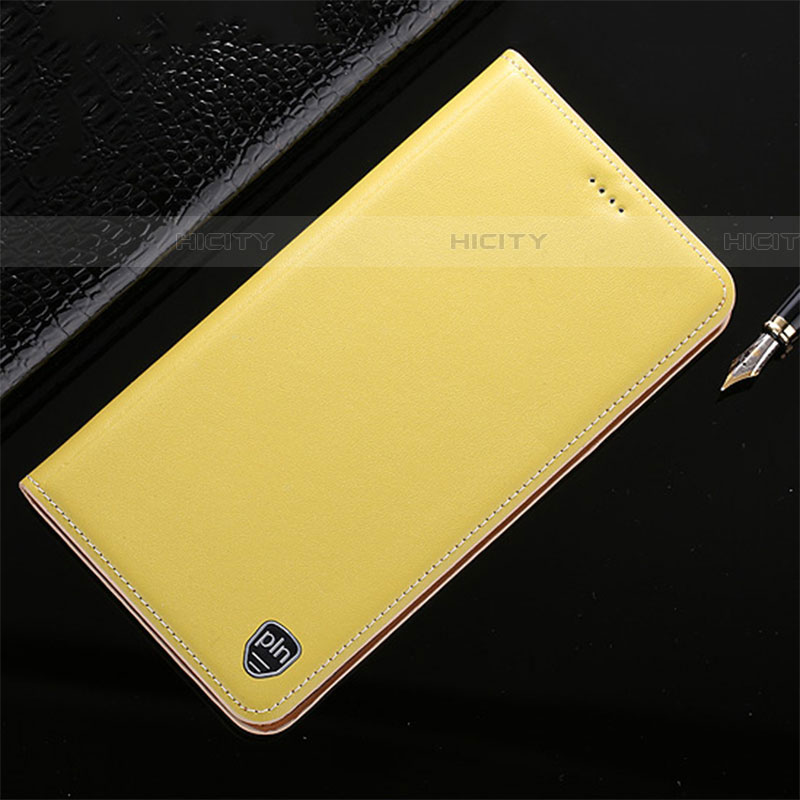 Custodia Portafoglio In Pelle Cover con Supporto H21P per Samsung Galaxy A03s Giallo