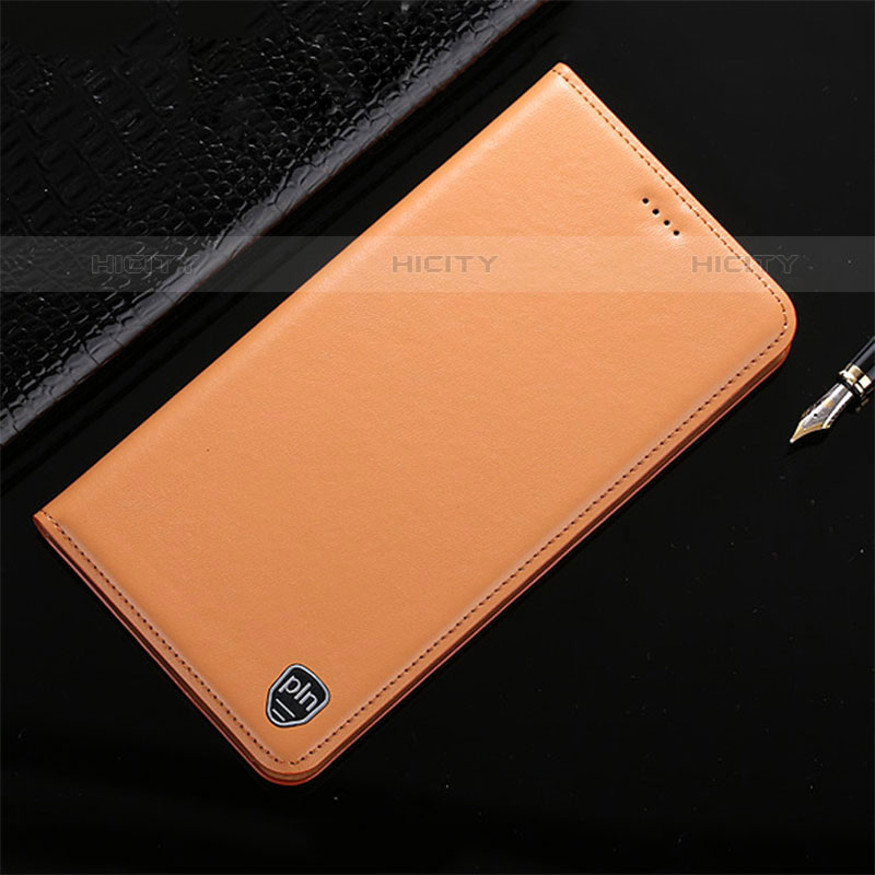 Custodia Portafoglio In Pelle Cover con Supporto H21P per Samsung Galaxy M01s Arancione